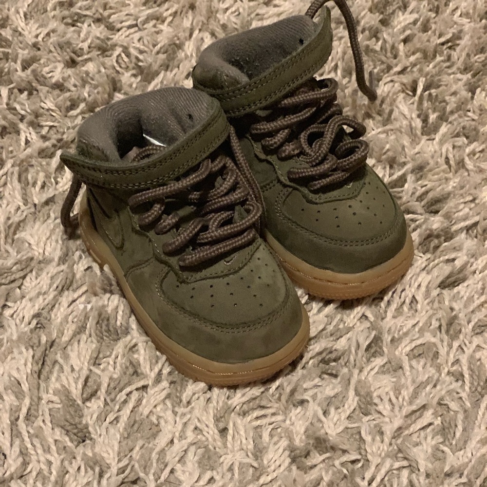 Olive green suede Air Force 1’s